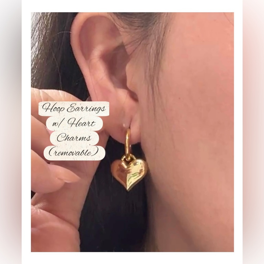 Gold Heart Hoop Earrings